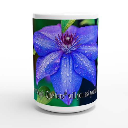 Clematis in the Morning, a Magic Questions® Mug by Keith Ellis, Front View